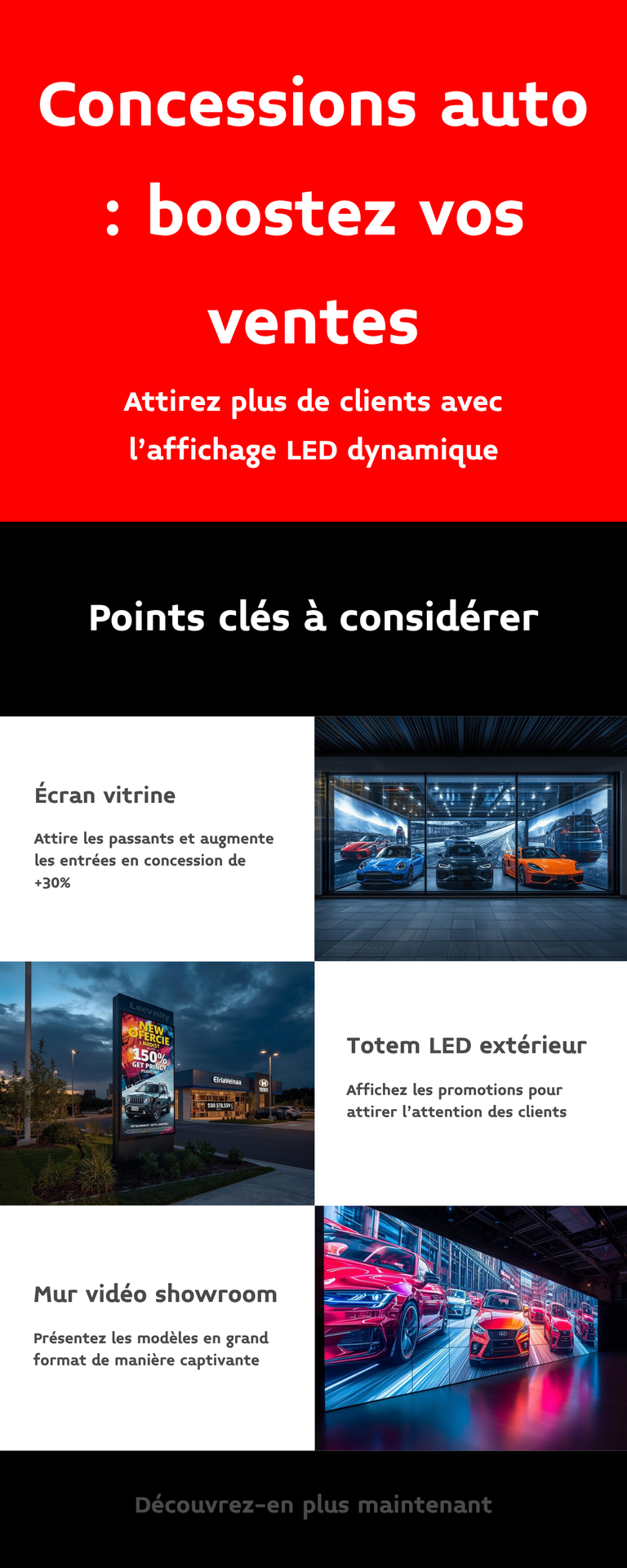 Infographie écran LED concessions auto