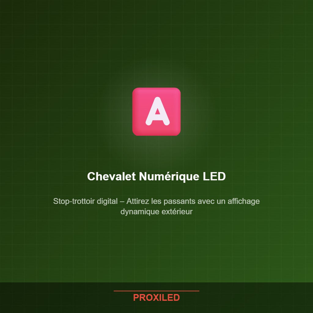 Chevalet Numérique LED – Stop-Trottoir Digital Double Face (Recto Verso) sur Batterie